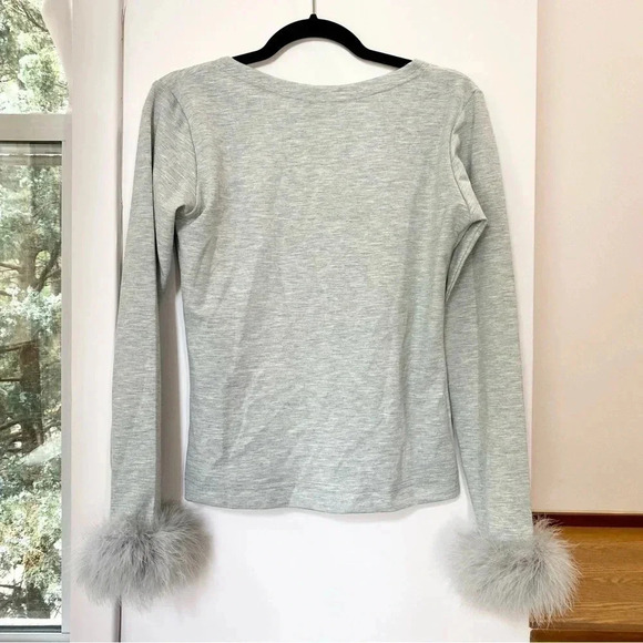 New The Sleeper The Weekender Chic Set Feather Pajamas Top Bottoms 2 Piece Gray - Picture 5 of 16